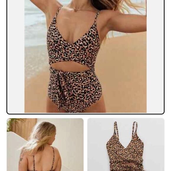 Aerie Leopard Print One-Piece Swimsuit - Picture 4 of 4